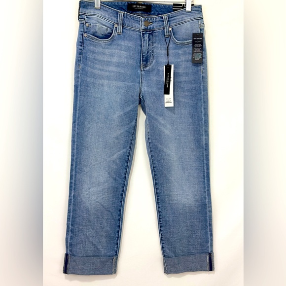 Liverpool Charlie Crop Skinny with Wide Rolled Cuff in Champlain. Size … - Picture 3 of 12